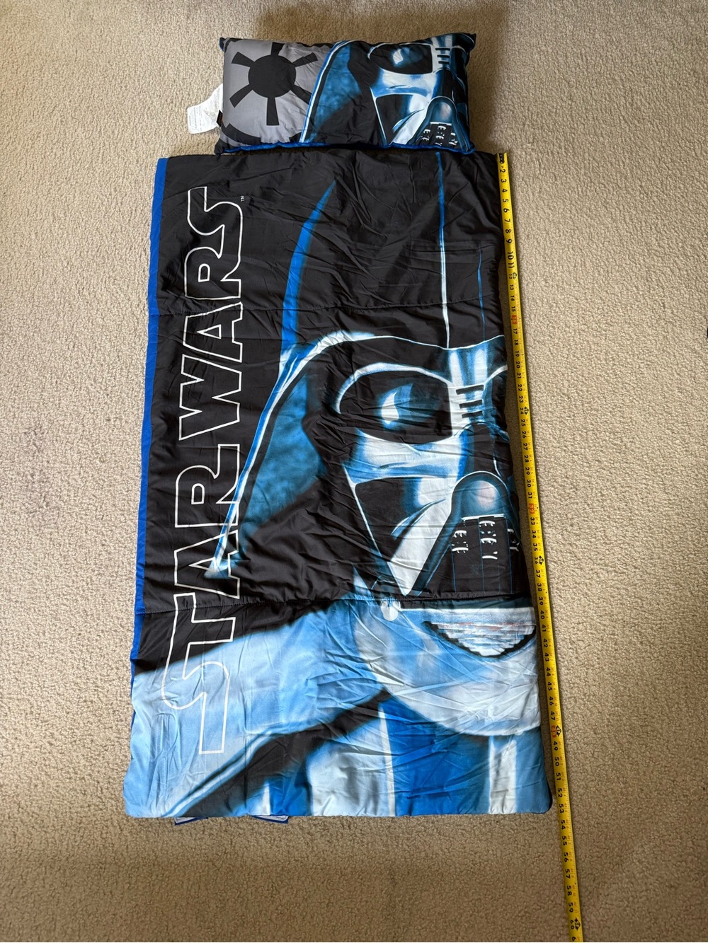 Star Wars Darth Vader Kid’s Sleeping Bag and Pillow  - Black & Blue